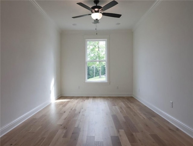3 Berkshire Dr, Bella Vista, AR 72714 - empty room with crown molding, wood finished floors, ceiling fan, and baseboards