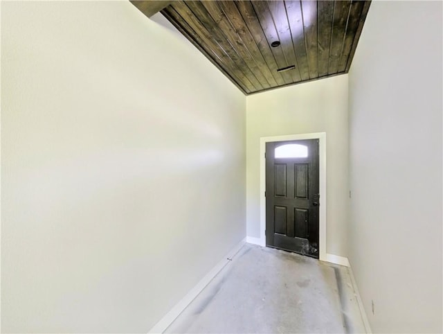 10 Olmsted Cir, Bella Vista, AR 72715 - entryway with concrete floors, wood ceiling, and baseboards