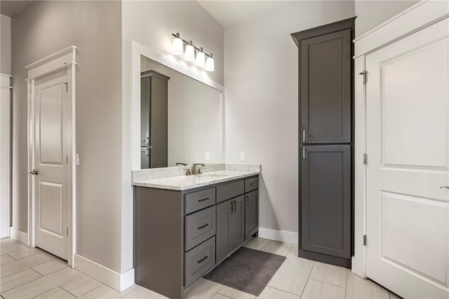 bathroom with baseboards and vanity