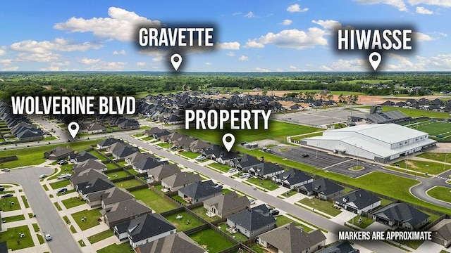 aerial view of residential area