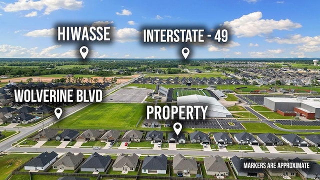 aerial view of residential area