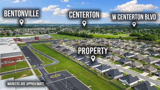 aerial perspective of suburban area