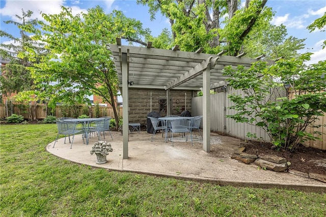 view of patio / terrace with a pergola