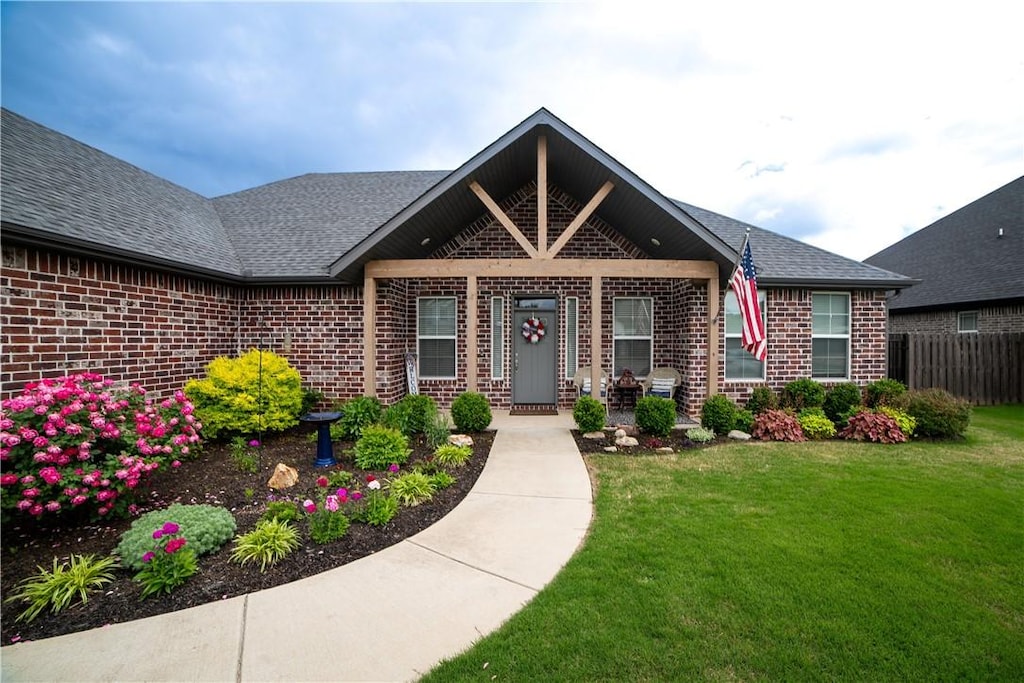 1591 Westridge Ln, Centerton, AR 72719 - view of front of house featuring brick siding and a shingled roof