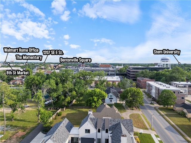 1207 SE E St, Bentonville, AR 72712 - bird's eye view