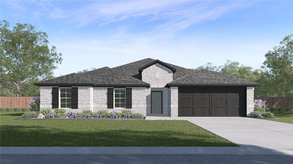 210 Collie Ave, Lowell, AR 72745 - view of front of house with an attached garage, brick siding, concrete driveway, and roof with shingles