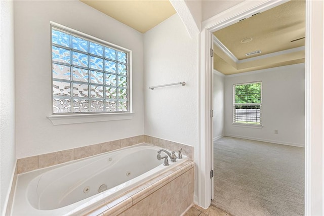 3658 W Mountain View Dr, Fayetteville, AR 72704 - full bath featuring a tub with jets and tile patterned flooring