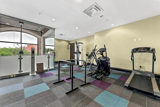 401 W Watson St Unit 408, Fayetteville, AR 72701 - exercise area with recessed lighting and baseboards