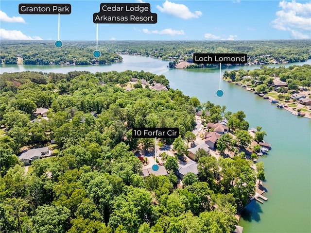 10 Forfar Cir, Bella Vista, AR 72715 - drone / aerial view of a large body of water and a heavily wooded area