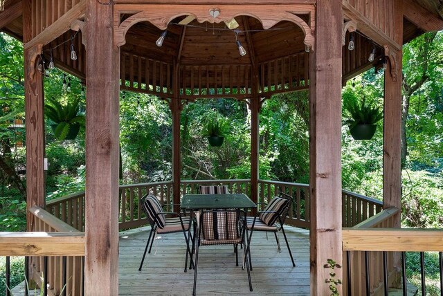 35 Kingshighway, Eureka Springs, AR 72632 - deck with outdoor dining space and a gazebo