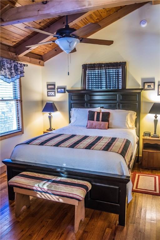 35 Kingshighway, Eureka Springs, AR 72632 - bedroom with wood ceiling and hardwood / wood-style floors