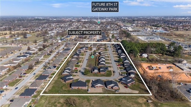 aerial view of property's location featuring property boundaries highlighted