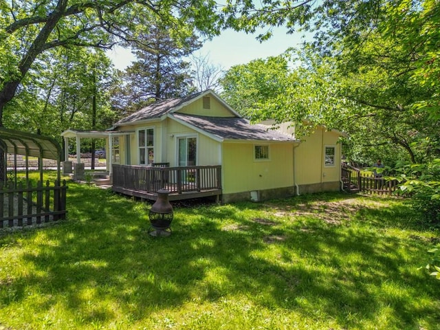 1230 W Mount Comfort Rd, Fayetteville, AR 72703 - rear view of property featuring a deck