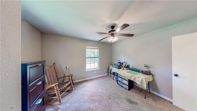12526 Avoca Hollow Rd, Garfield, AR 72732 - carpeted office featuring baseboards and ceiling fan