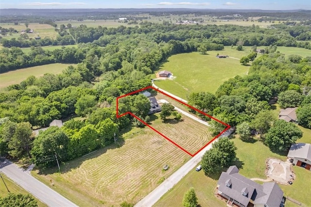 12391 Shamrock Rd, Farmington, AR 72730 - view of rural area with property boundaries highlighted