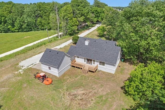 12391 Shamrock Rd, Farmington, AR 72730 - aerial view of property and surrounding area featuring a heavily wooded area
