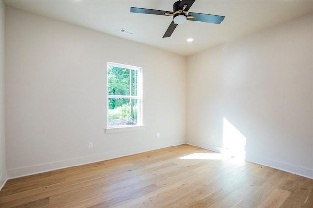 25 Lathrop Dr, Bella Vista, AR 72715 - spare room with light wood-type flooring, ceiling fan, baseboards, and recessed lighting
