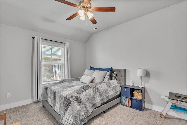 12 E Loveland Loop, Farmington, AR 72730 - carpeted bedroom featuring baseboards, vaulted ceiling, and ceiling fan