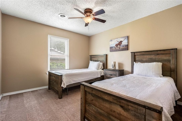1801 Jean St, Springdale, AR 72762 - bedroom with carpet flooring, a textured ceiling, and a ceiling fan
