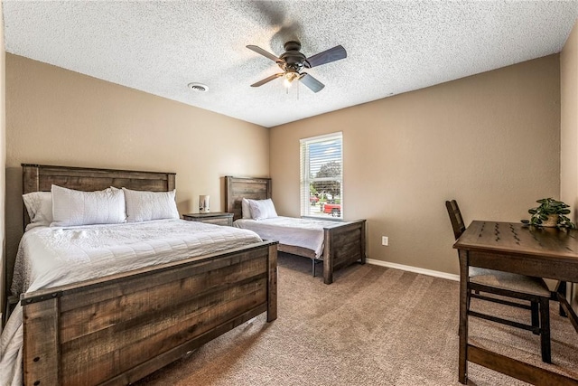 1801 Jean St, Springdale, AR 72762 - bedroom featuring carpet flooring, a textured ceiling, and ceiling fan