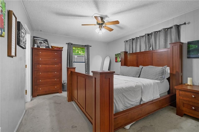 1 Morris Ln, Bella Vista, AR 72715 - bedroom with light carpet, a textured ceiling, a ceiling fan, and cooling unit