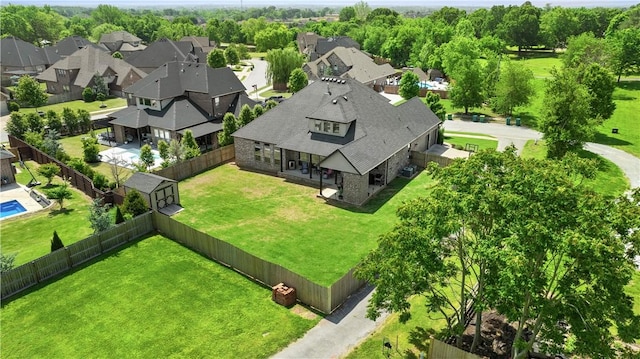 aerial view of residential area