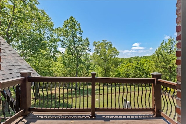 deck with a yard