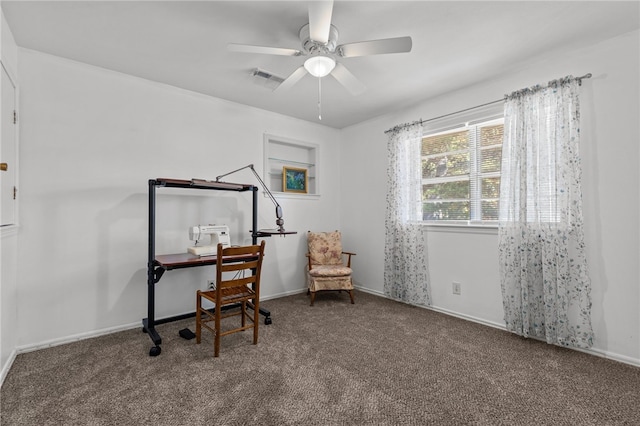 206 Suttle Dr, Springdale, AR 72764 - carpeted office space with a ceiling fan and baseboards