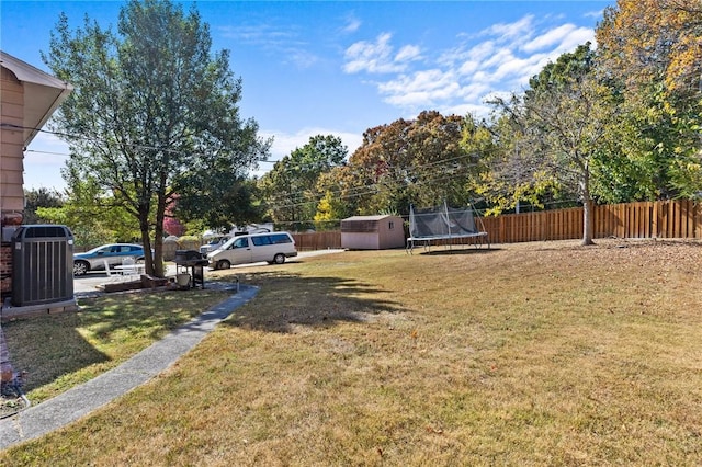 206 Suttle Dr, Springdale, AR 72764 - view of yard with a trampoline and a storage shed