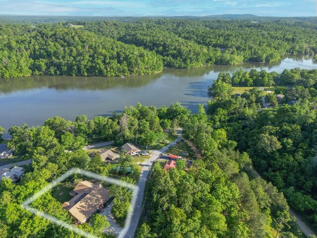 10190 Summit Dr, Rogers, AR 72758 - aerial view of property's location featuring a heavily wooded area and a large body of water