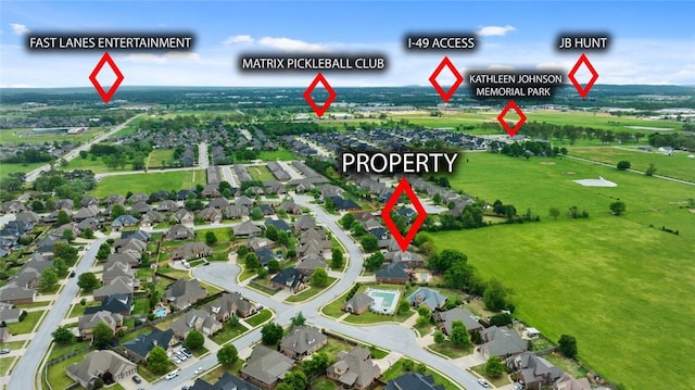 view of property location with nearby suburban area