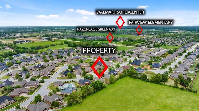 aerial perspective of suburban area