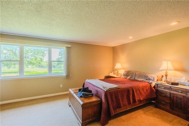 18880 Skylight Mountain Rd, Canehill, AR 72717 - bedroom featuring light carpet, a textured ceiling, and baseboards