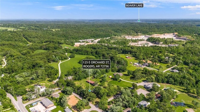 125 E Orchard Ln, Rogers, AR 72756 - aerial view of property's location featuring a forest