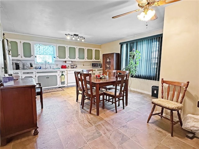 1711 W Cline Rd, Clarksville, AR 72830 - dining area featuring ceiling fan