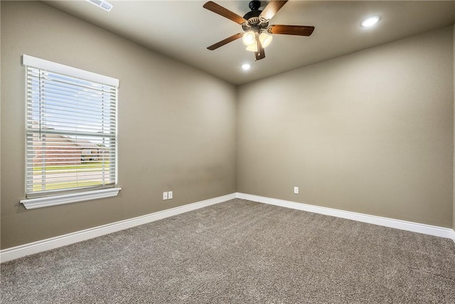 506 Hindman Dr, Prairie Grove, AR 72753 - unfurnished room featuring carpet flooring, a ceiling fan, recessed lighting, and baseboards