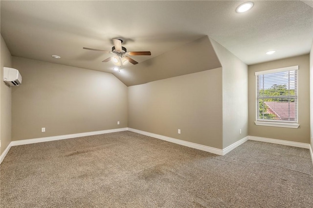 506 Hindman Dr, Prairie Grove, AR 72753 - additional living space with carpet floors, a ceiling fan, baseboards, an AC wall unit, and recessed lighting