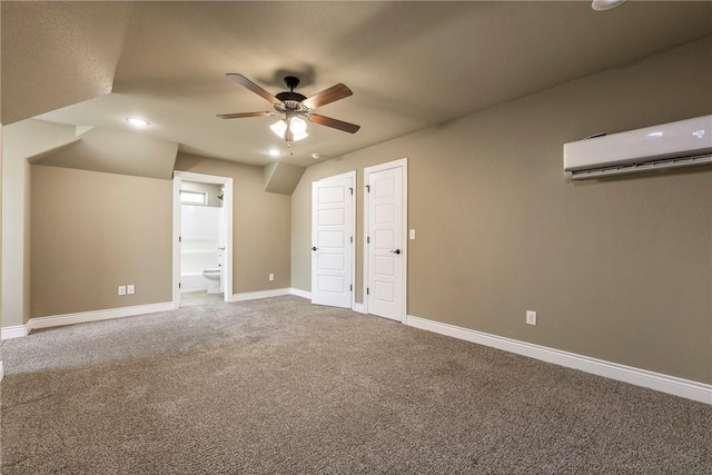 506 Hindman Dr, Prairie Grove, AR 72753 - bonus room featuring an AC wall unit, ceiling fan, carpet, baseboards, and recessed lighting
