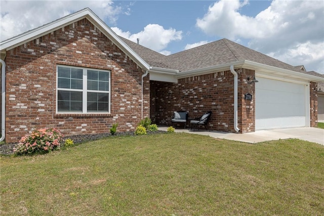 2758 Suncrest Ave, Springdale, AR 72764 - single story home with brick siding, a front lawn, an attached garage, driveway, and a shingled roof