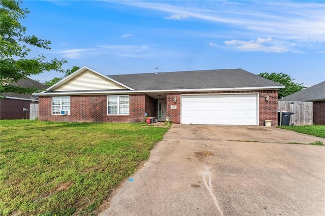1329 Homestead Ln, West Fork, AR 72774 - single story home with brick siding, a garage, concrete driveway, and a front yard