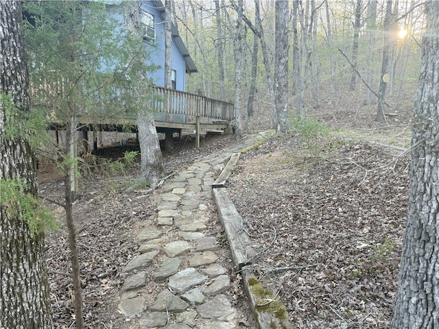1088 Little Red River Rd, Leslie, AR 72645 - view of yard featuring a deck and a view of trees