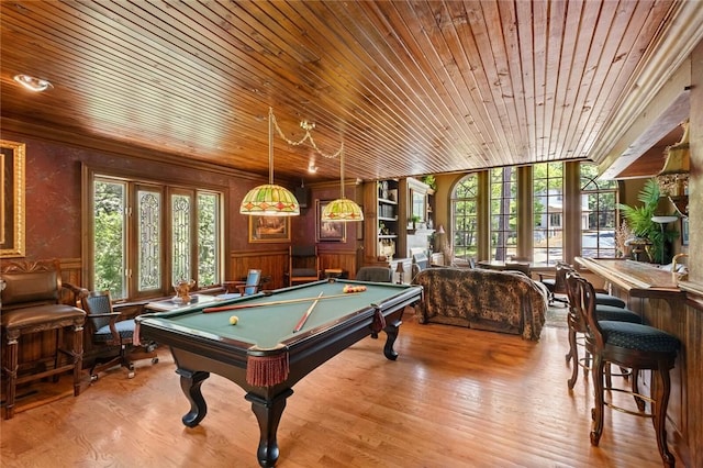 24 Dogwood Rdg, Eureka Springs, AR 72632 - playroom featuring wooden ceiling, billiards table, and wood finished floors