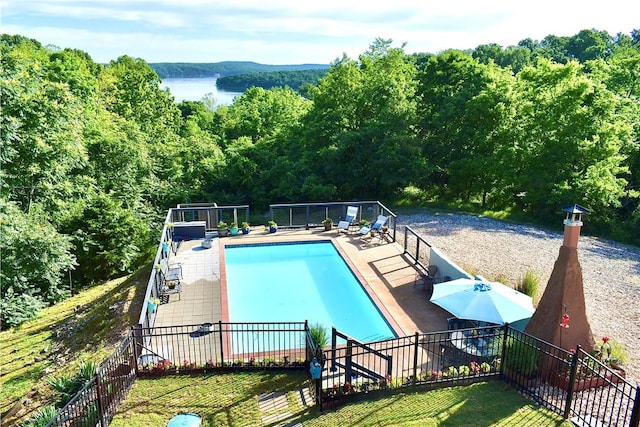8141 Ward Ln, Rogers, AR 72756 - view of swimming pool with a view of trees