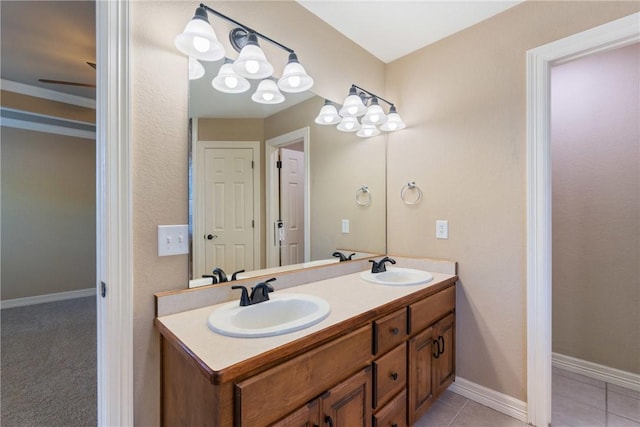708 Carter Ct, Siloam Springs, AR 72761 - full bathroom with double vanity and tile patterned floors