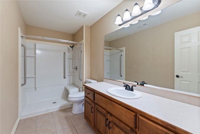 708 Carter Ct, Siloam Springs, AR 72761 - full bath with tile patterned flooring, toilet, vanity, and a shower