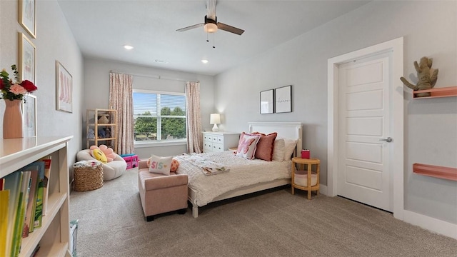 1404 Breeze Ct, Bentonville, AR 72713 - carpeted bedroom featuring recessed lighting and a ceiling fan