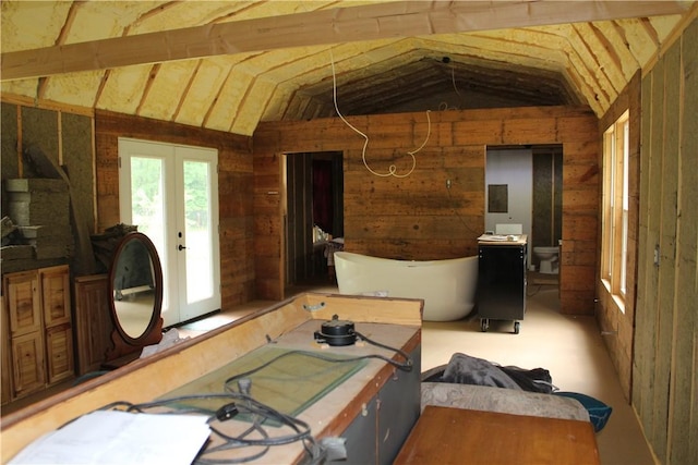 1739 Mc 6070, Flippin, AR 72634 - living area with lofted ceiling and wooden walls