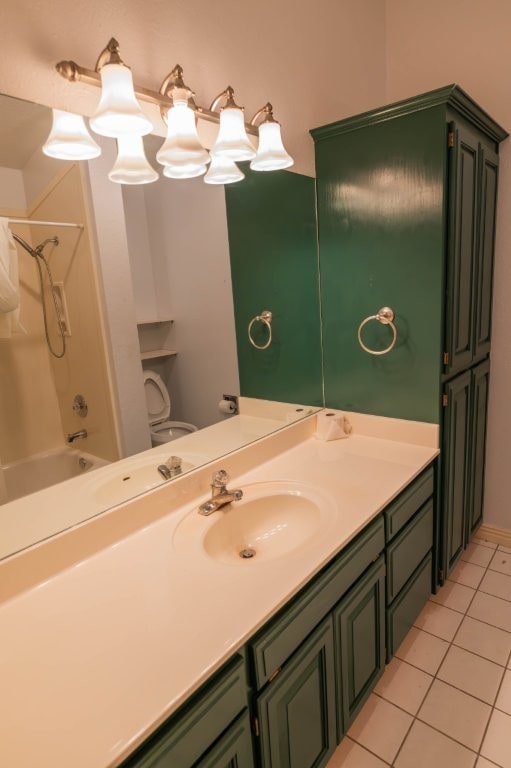 4509 W Highland Knolls Rd, Rogers, AR 72758 - full bathroom featuring tile patterned flooring, vanity, toilet, and shower / washtub combination