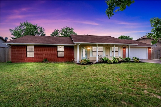 1502 Jennifer St, Springdale, AR 72762 - ranch-style house with covered porch, a garage, concrete driveway, and brick siding