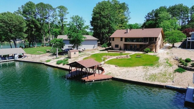 6 Portsmouth Ln, Bella Vista, AR 72715 - dock area featuring a deck with water view